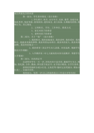 成长档案包含的内容