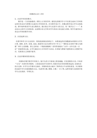 倒数的认识评价