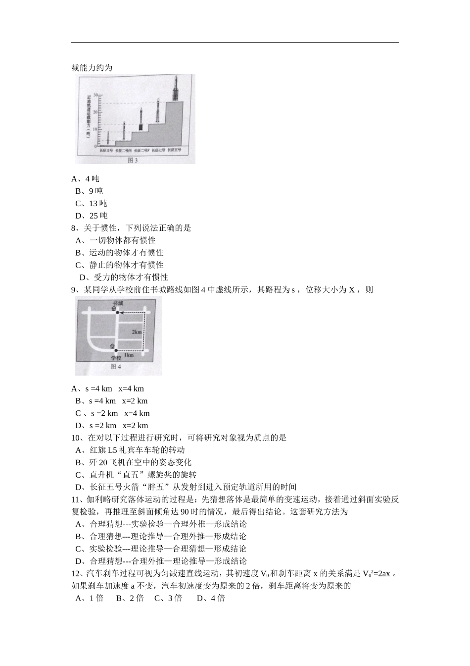 2016广西物理学业水平考试试题_第2页