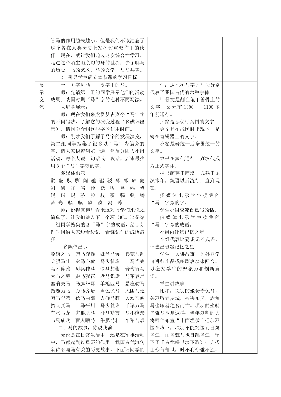 七级语文下册马的世界教案 人教新课标版_第2页