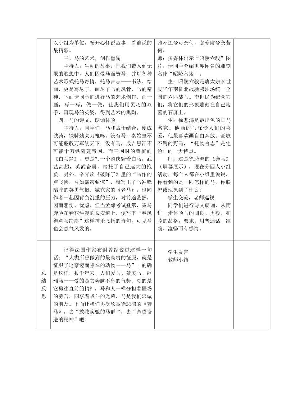 七级语文下册马的世界教案 人教新课标版_第3页
