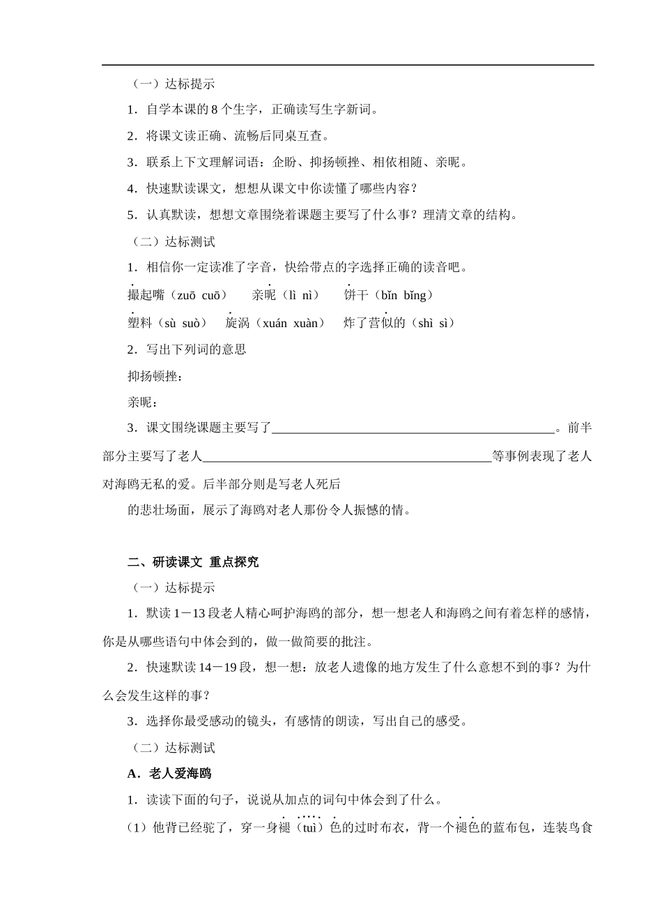 老人与海鸥-学案1_第2页