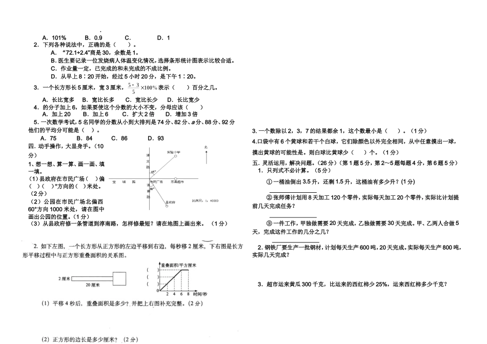 数学毕业模拟试题_第2页