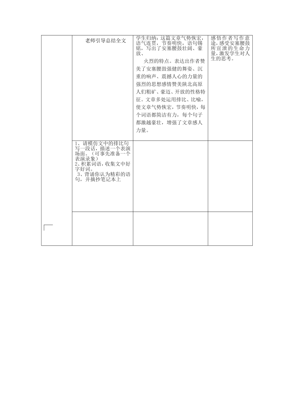 《安塞腰鼓》教学设计_第3页