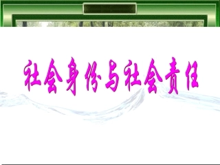 《社会身份与社会责任》课件4