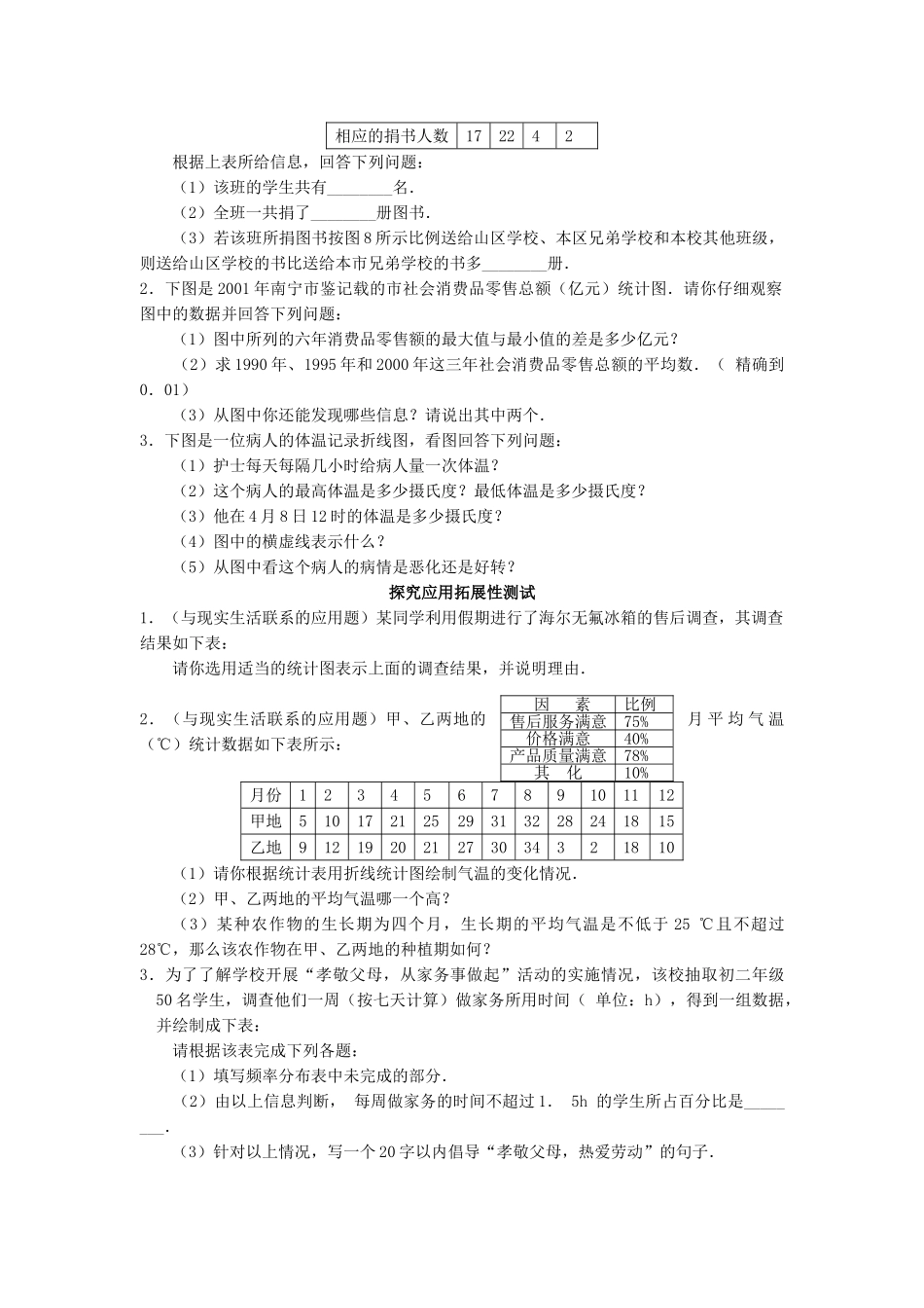七级数学上册 62统计图同步练习 湘教版_第2页