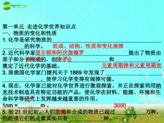 第一单元走进化学世界课件-人教版