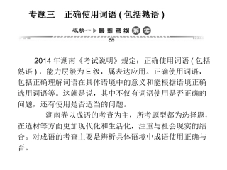 湘教考苑《专题三词语》