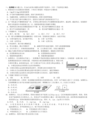 暑期物理综合测试、杠杆