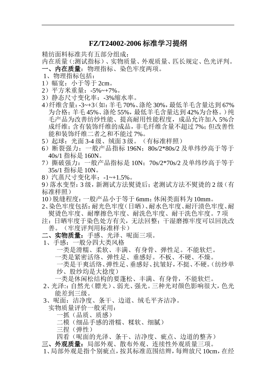 质量标准学习提纲_第1页