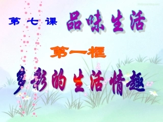 多彩的生活情趣