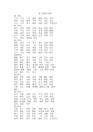 第二册语文词语