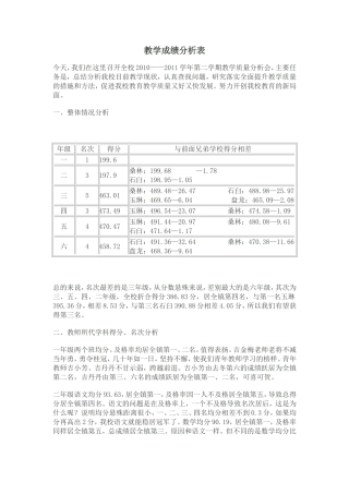 教学成绩分析表文档