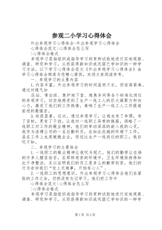 参观二小学习心得体会