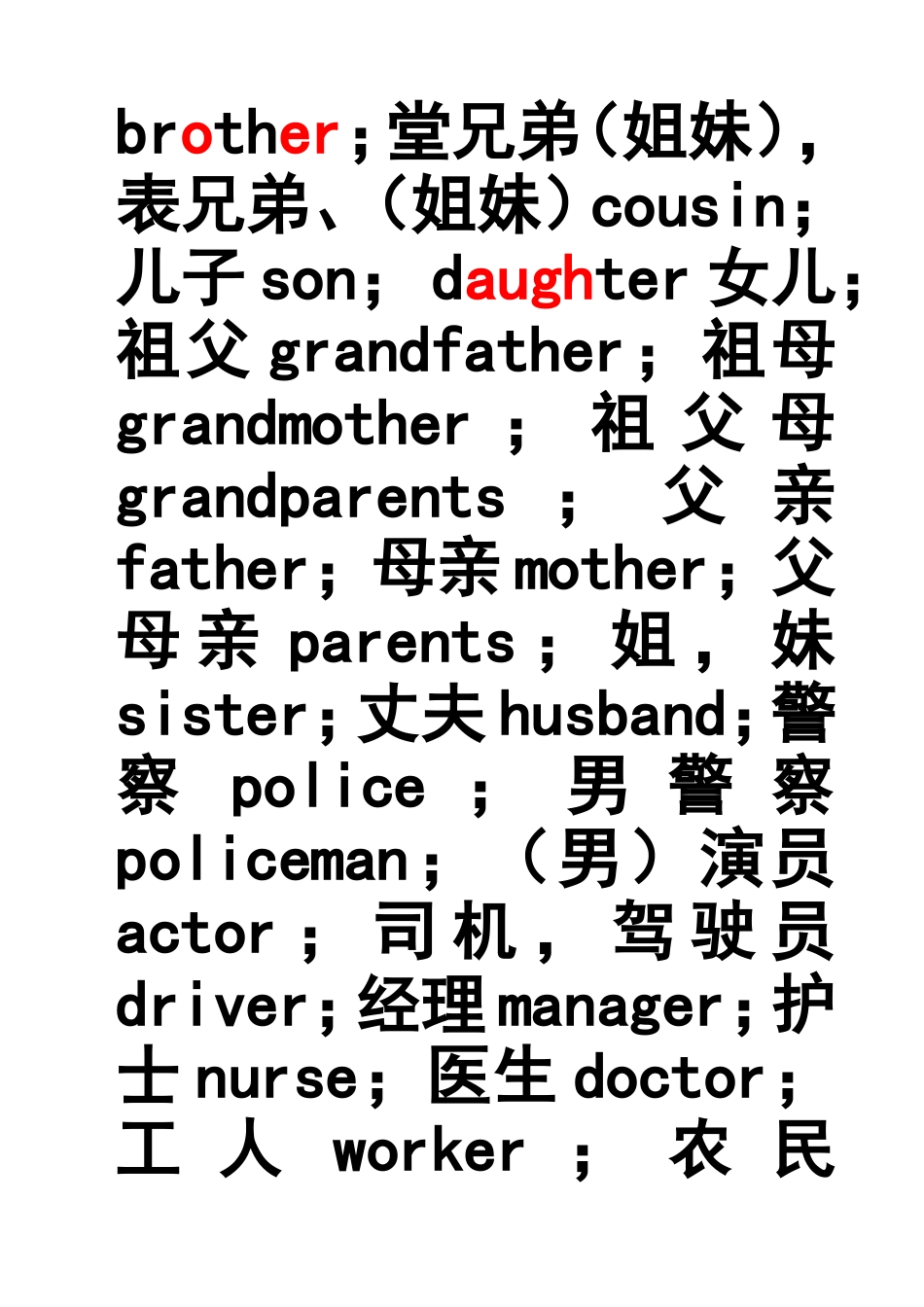 外研版七年级英语上册分类词汇表_第2页