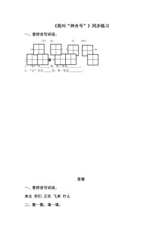 《我叫“神舟号”》同步练习1
