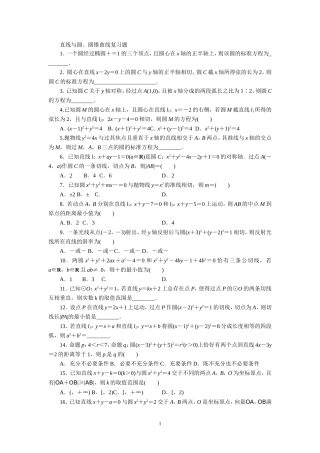 圆锥小题训练