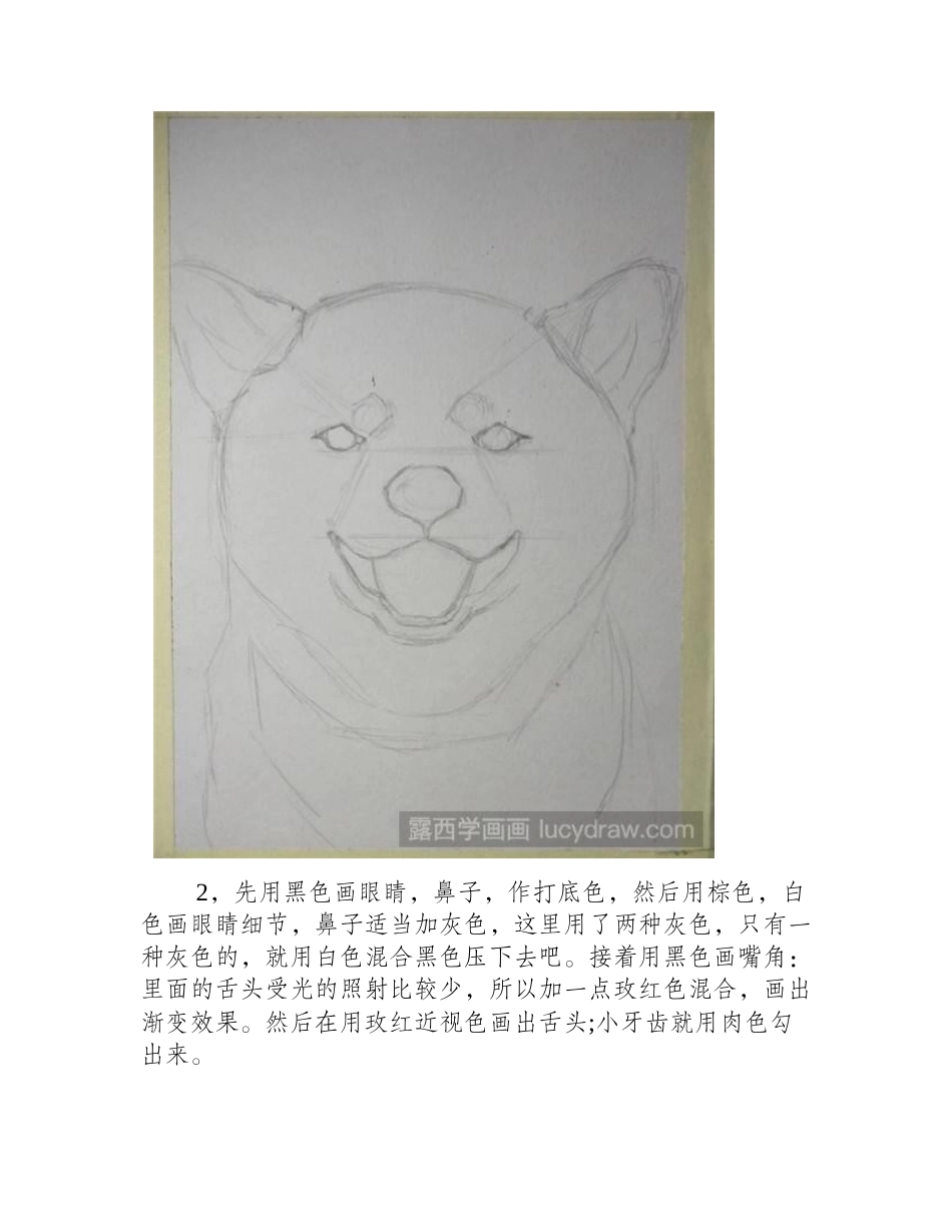 怎么用油画棒画柴犬油画教程_第2页