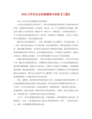 2024大学生社会实践感想与收获【三篇】