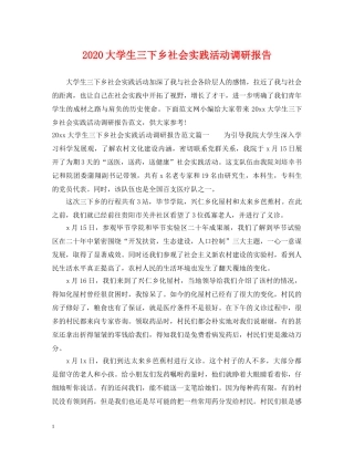 2024大学生三下乡社会实践活动调研报告