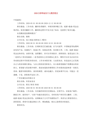 2024大学毕业生个人简历范文