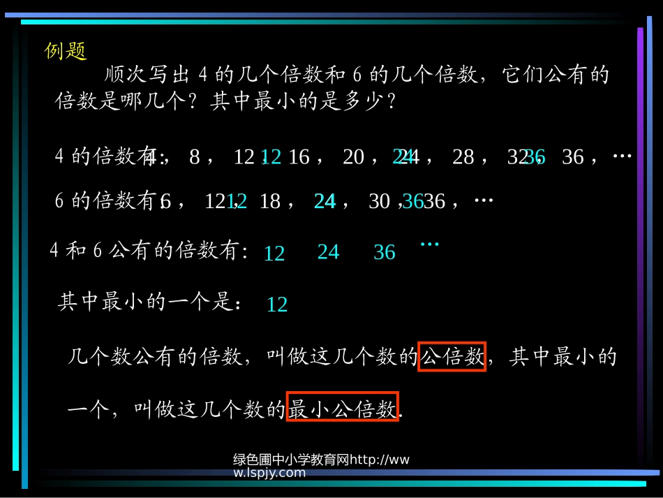 人教版五年级数学下册《最小公倍数》课件PPT_第2页