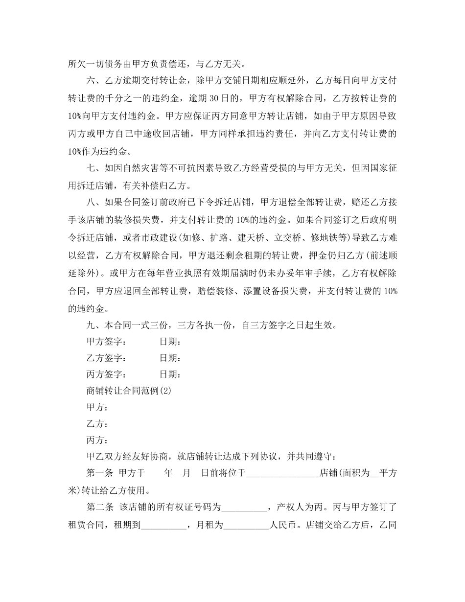 2024商铺转让合同_第2页