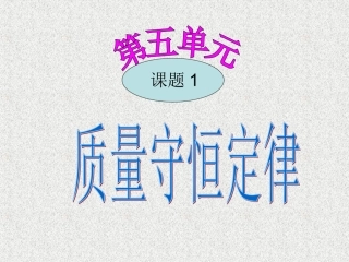 质量守恒定律-(2)