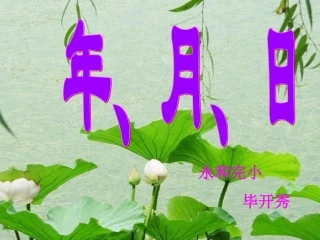 人教2011版小学数学三年级毕开秀的年月日第一课时课件