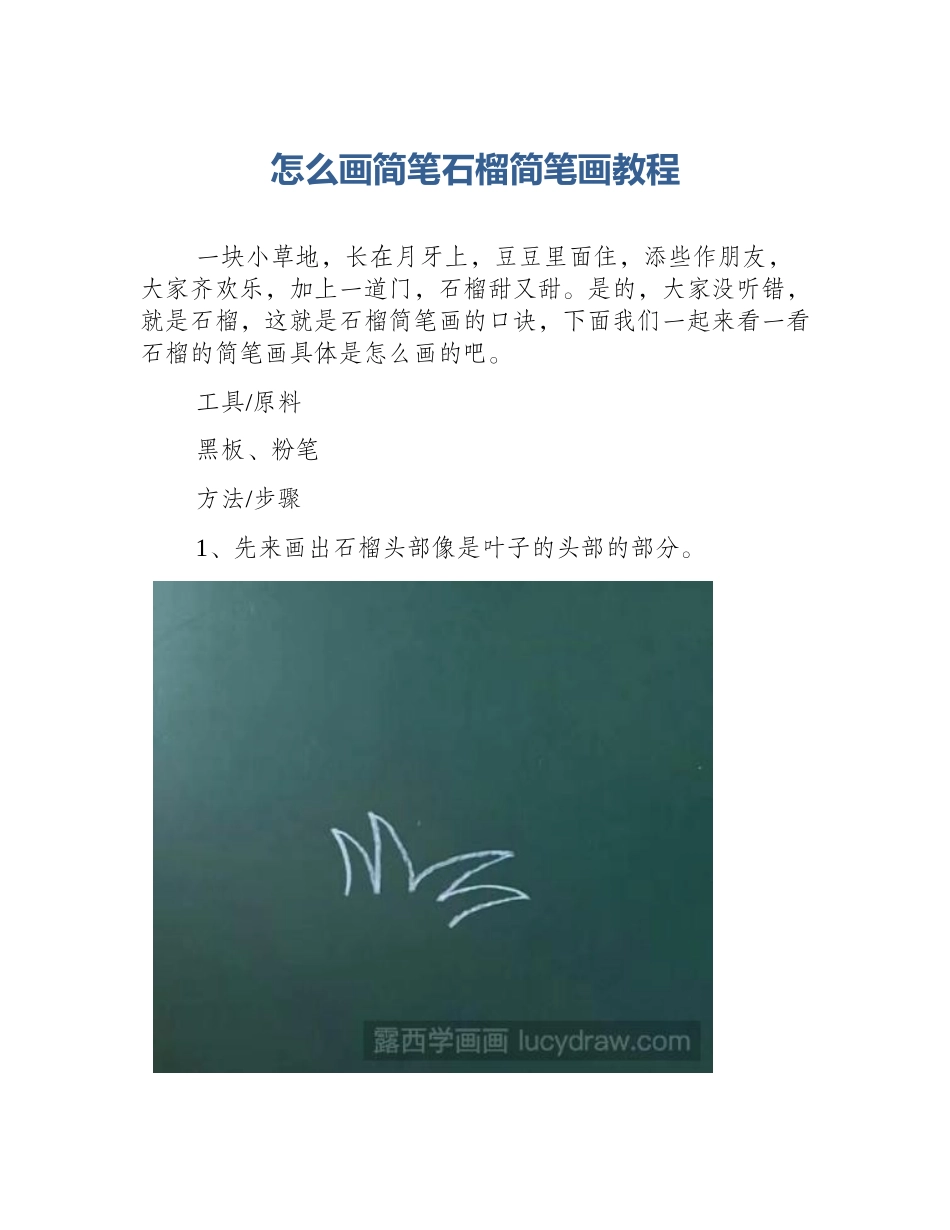 怎么画简笔石榴简笔画教程_第1页