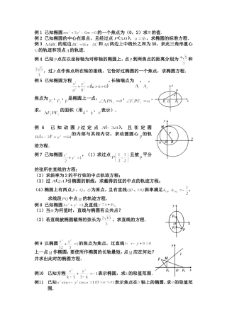 曲线经典例题