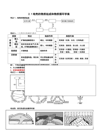 地壳物质组成及循环学案