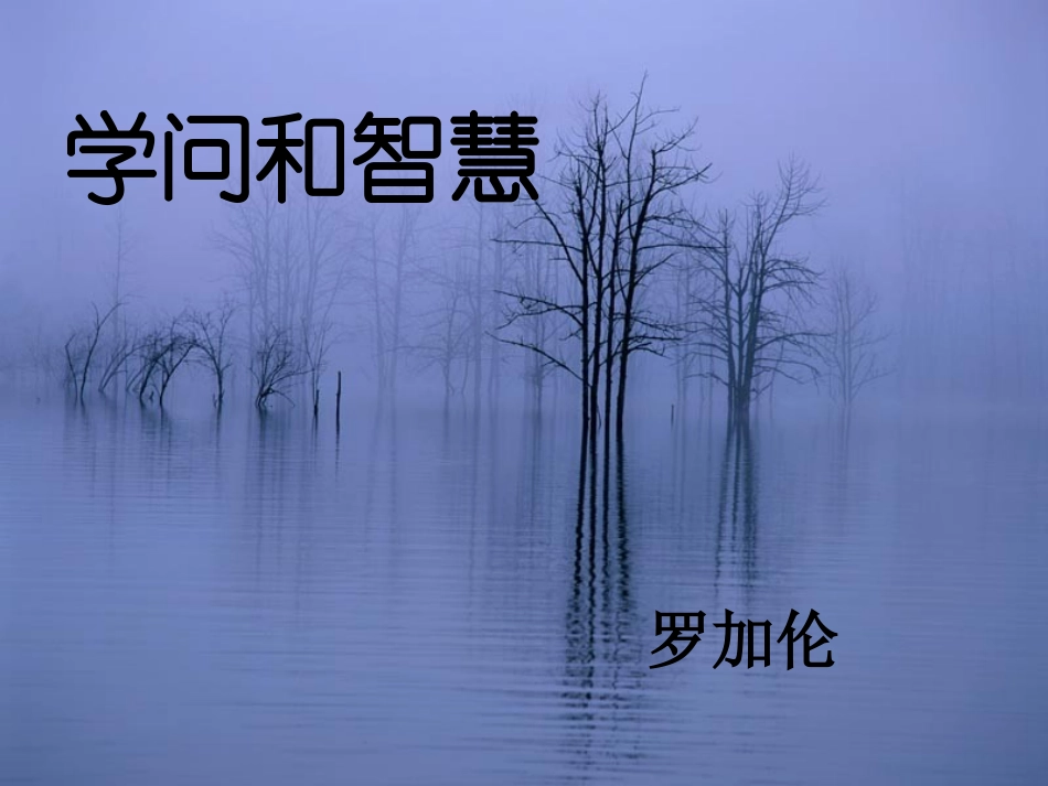 学问和智慧课件_第1页