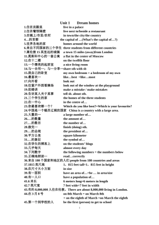 7下Unit-1-短语-背诵版