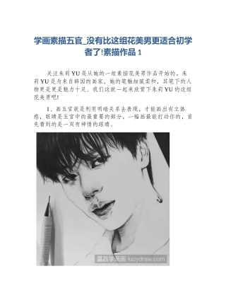 学画素描五官_没有比这组花美男更适合初学者了!素描作品1