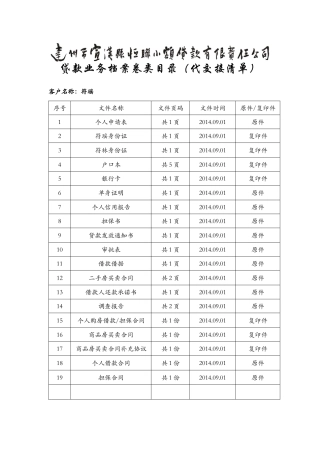 档案卷类目录(模板)