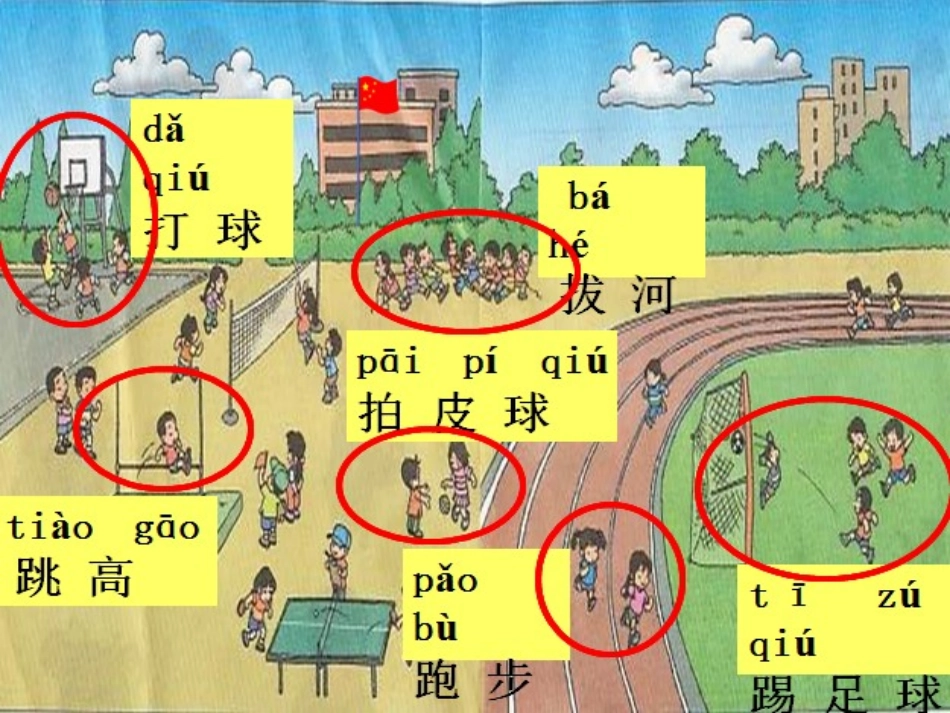 (部编)人教语文2011课标版一年级下册7、《操场上》第一课时--原创课件_第3页