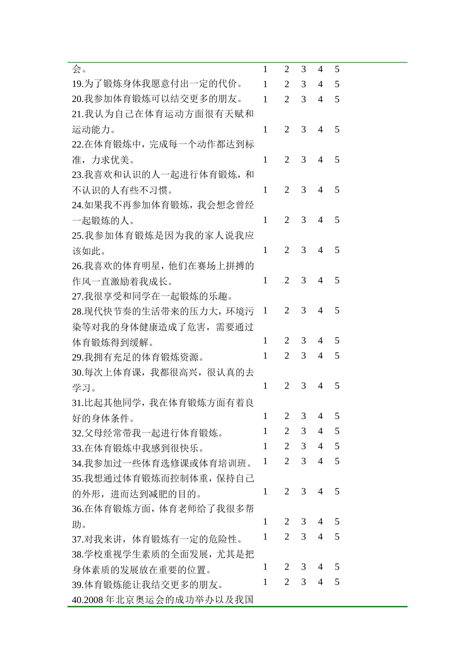 基层中小学生体育影响因素调查预测问卷_第2页