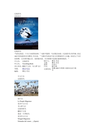 迁徙的鸟-介绍
