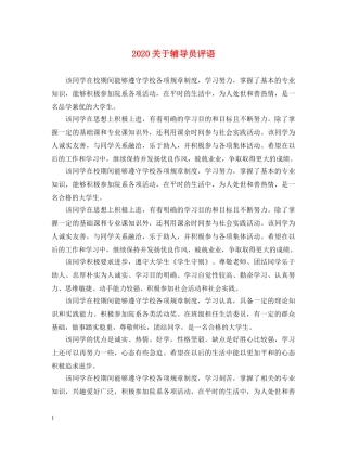 2024关于辅导员评语