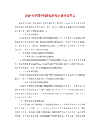 2024关于商务局津贴补贴自查报告范文