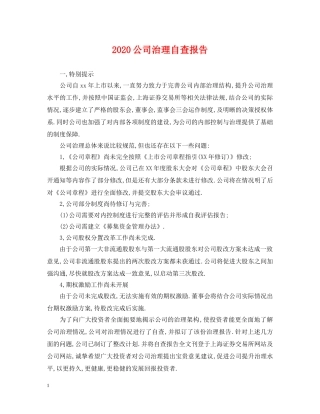 2024公司治理自查报告