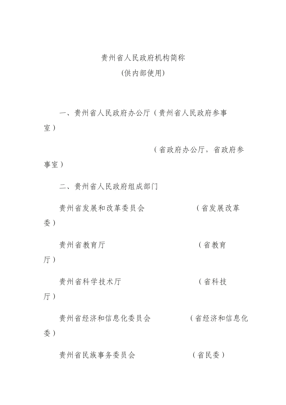 黔府办函〔2009〕56号机构简称_第2页