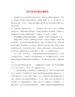 2024党员自检自查报告