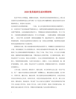 2024党员组织生活对照材料