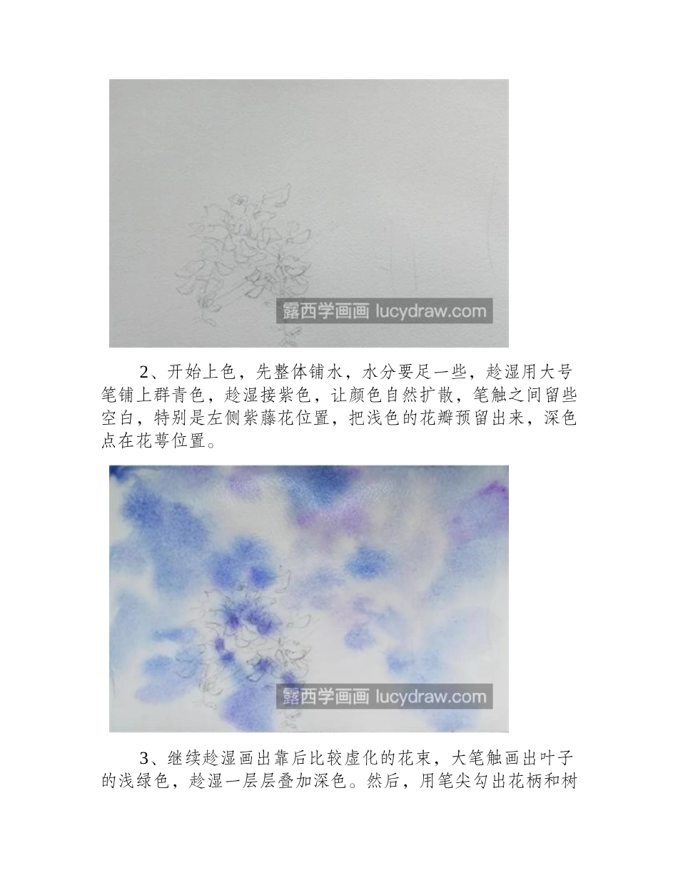 紫藤花怎么画_详细的水彩画步骤有哪些_水彩画教程_第2页