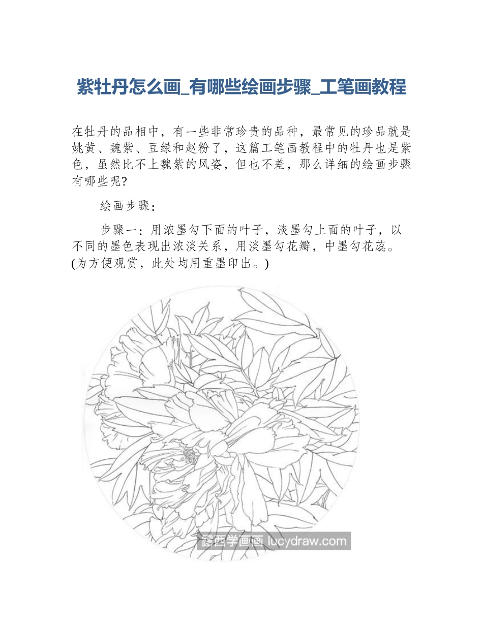 紫牡丹怎么画_有哪些绘画步骤_工笔画教程_第1页