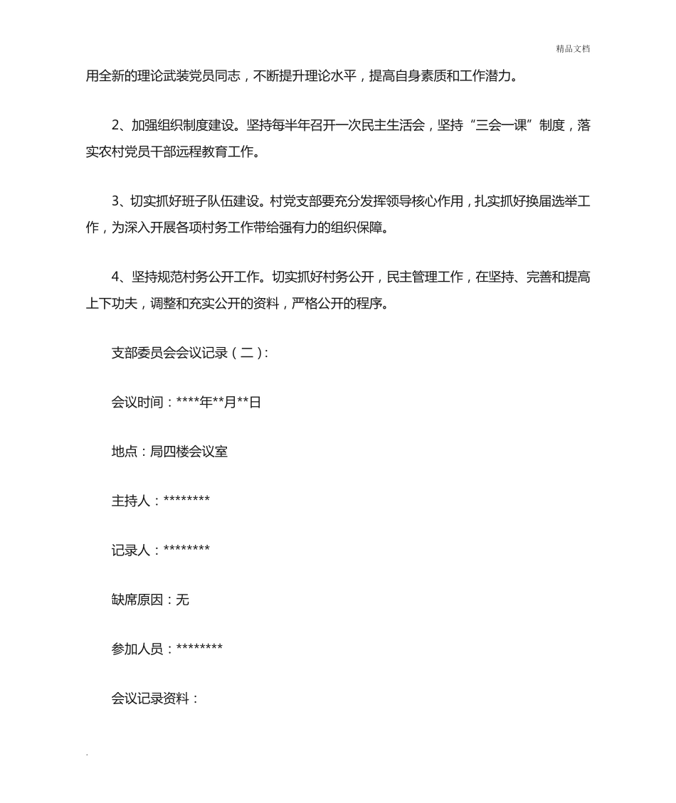 支部委员会会议记录 _第2页