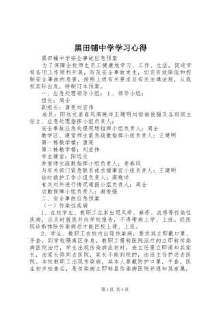 黑田铺中学学习心得