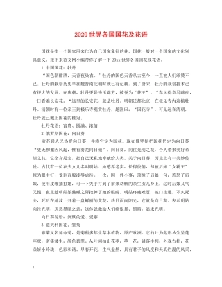 2024世界各国国花及花语
